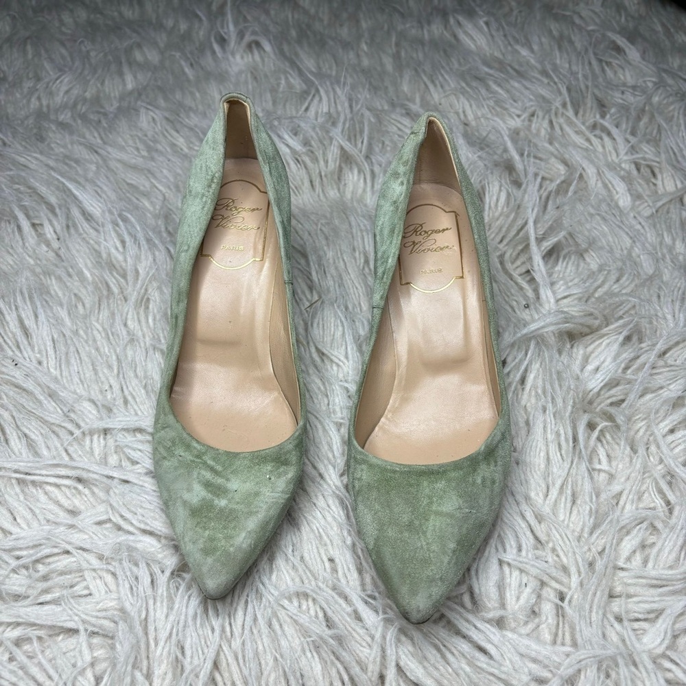 Roger Vivier Heels Women’s Suede Slip On Luxury Italy Ladies